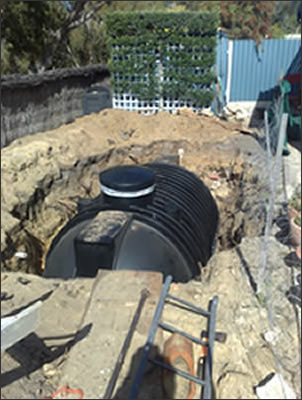 Underground rainwater tank - installation Perth Australia